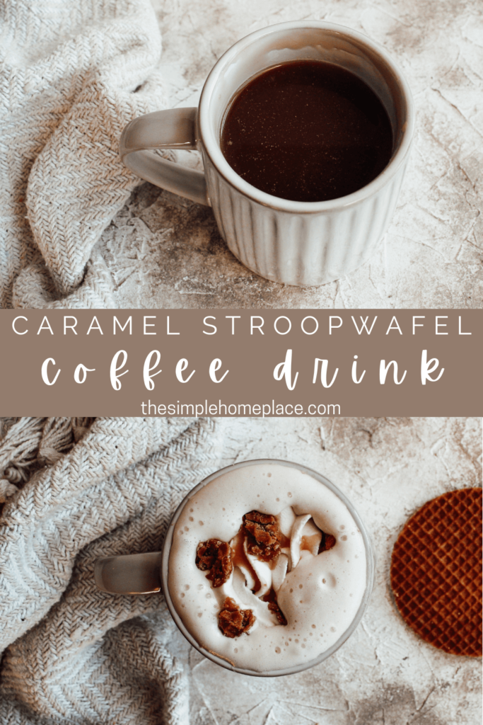 caramel stroopwafel coffee in a cup