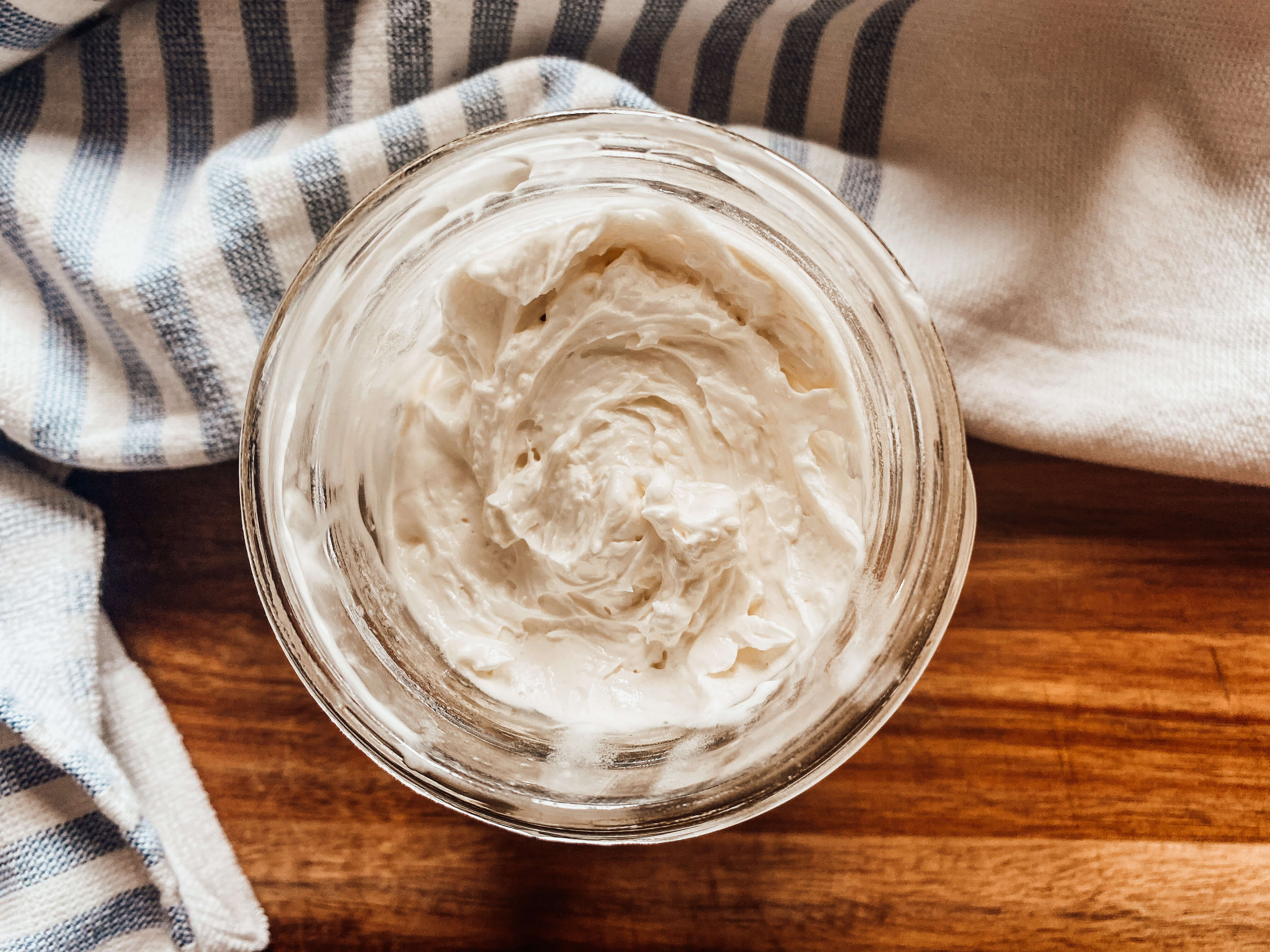 homemade whipped body butter in a jar