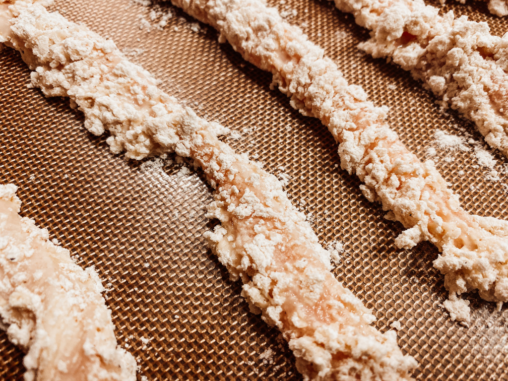 chicken strips before frying