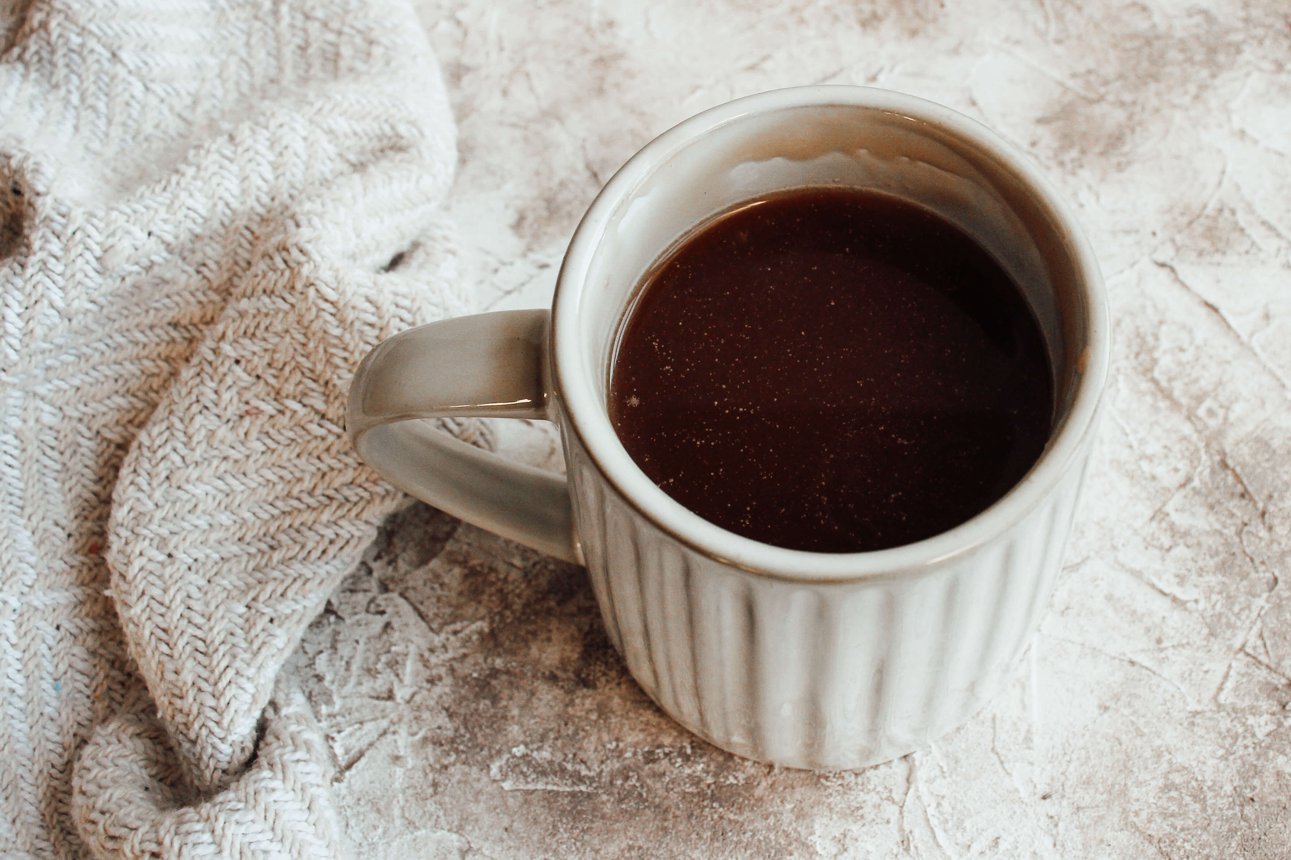 caramel coffee in a mug