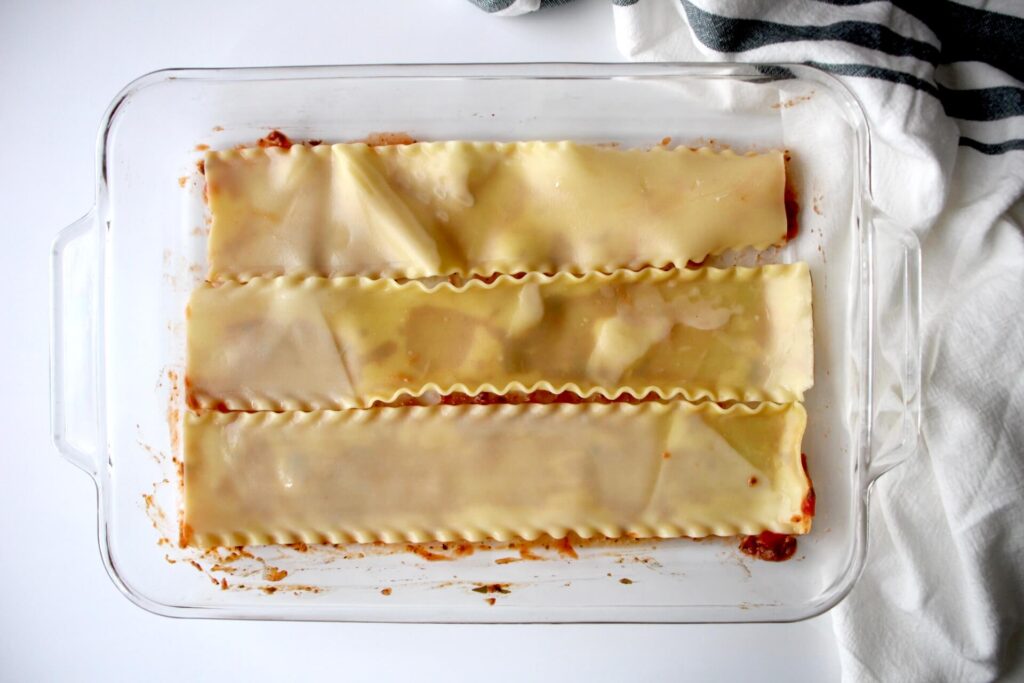 lasagna noodles in a pan