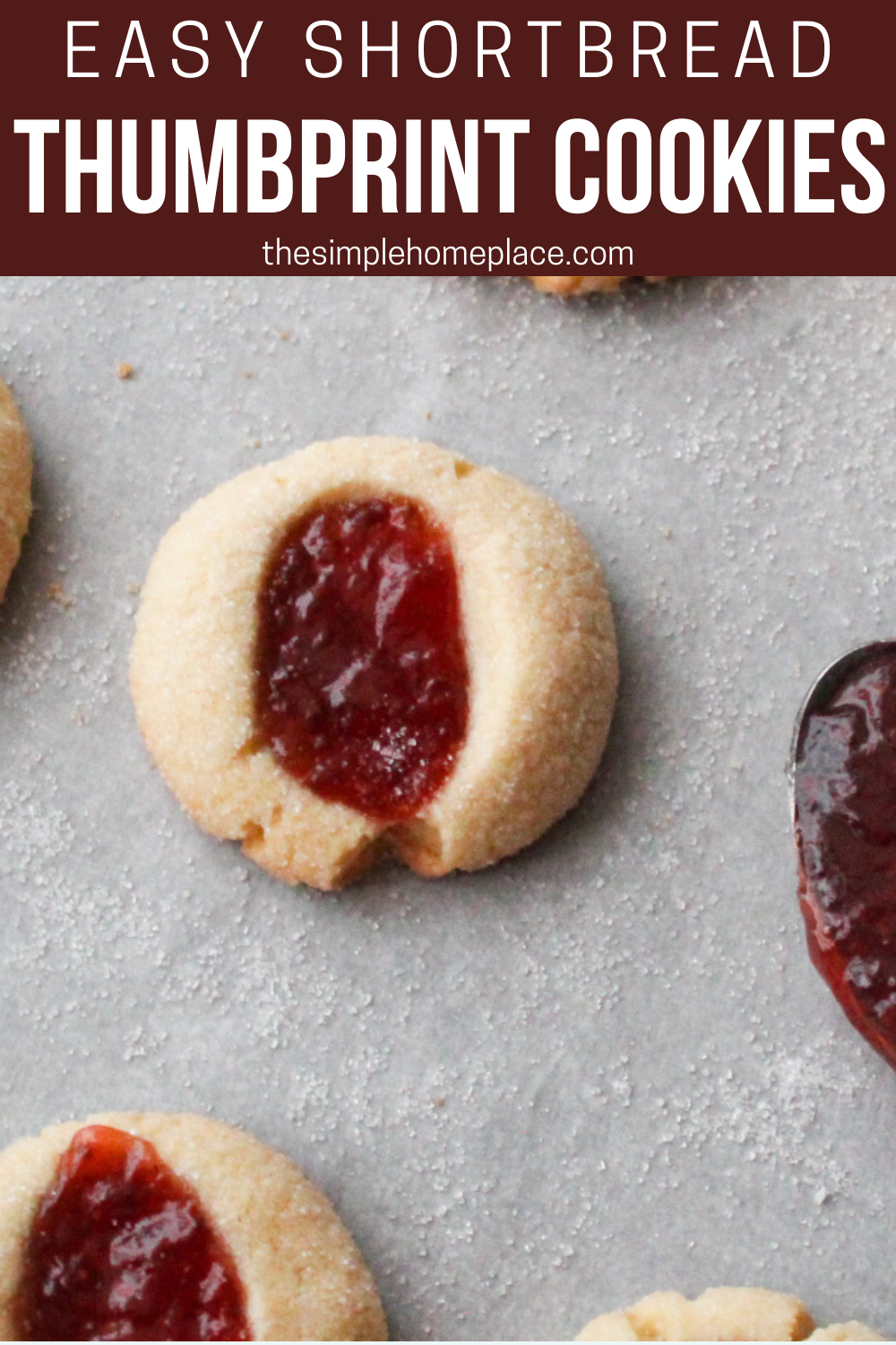 Easy Shortbread Thumbprint Cookies - The Simple Homeplace