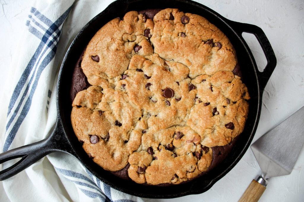 Easy Cast Iron Skillet Brookie Recipe - The Simple Homeplace